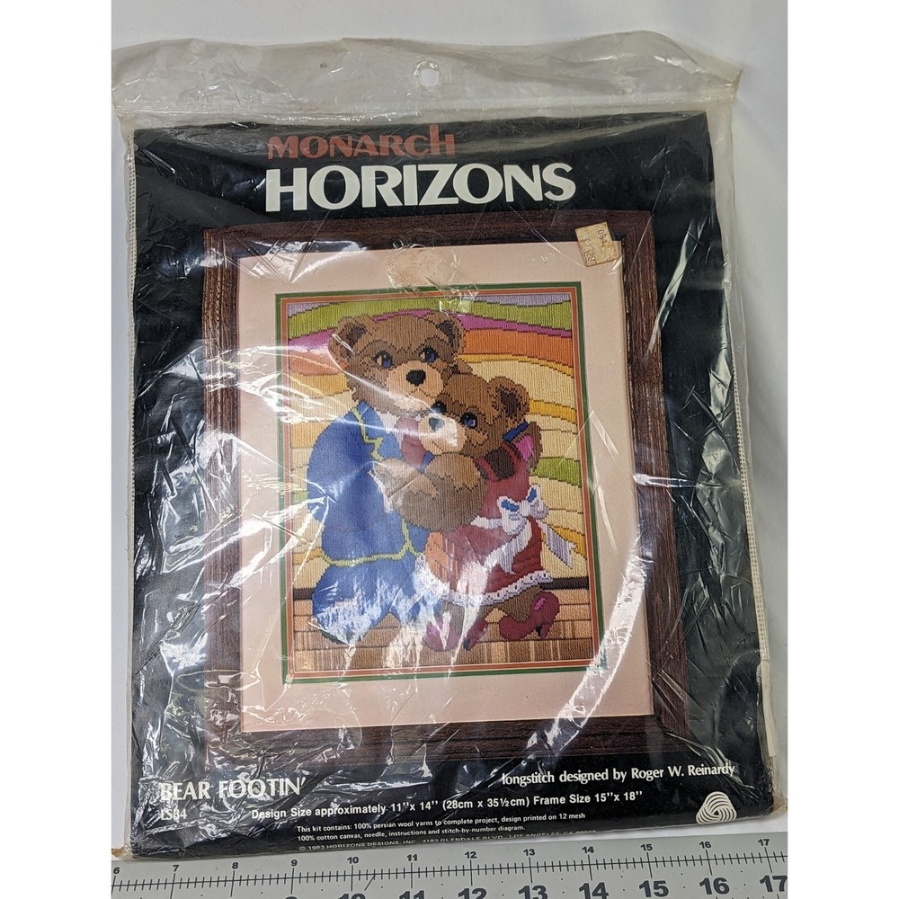 Monarch Horizons Bear Footin Longstitch Picture‎ Frame LS84